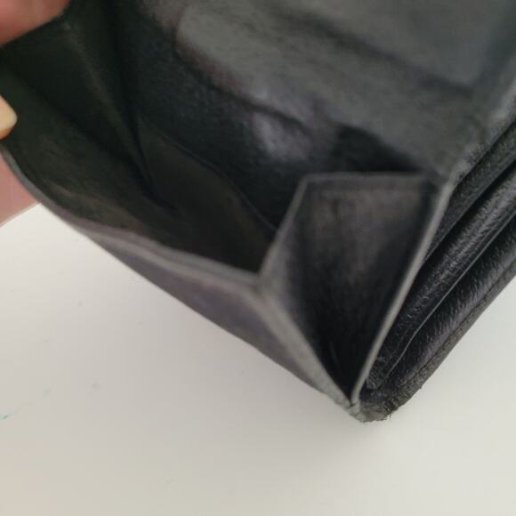 GUCCI GG Logo Plate Canvas Leather Card Bil Wallet Medium Monogram Bifold Black - Picture 10 of 14